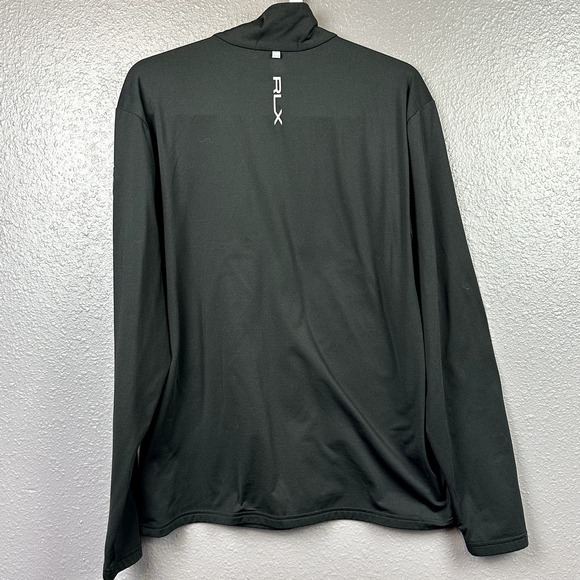 RLX Ralph Lauren Quarter Zip Pullover Jacket Men Large Black Pocket Stretch - Picture 4 of 5
